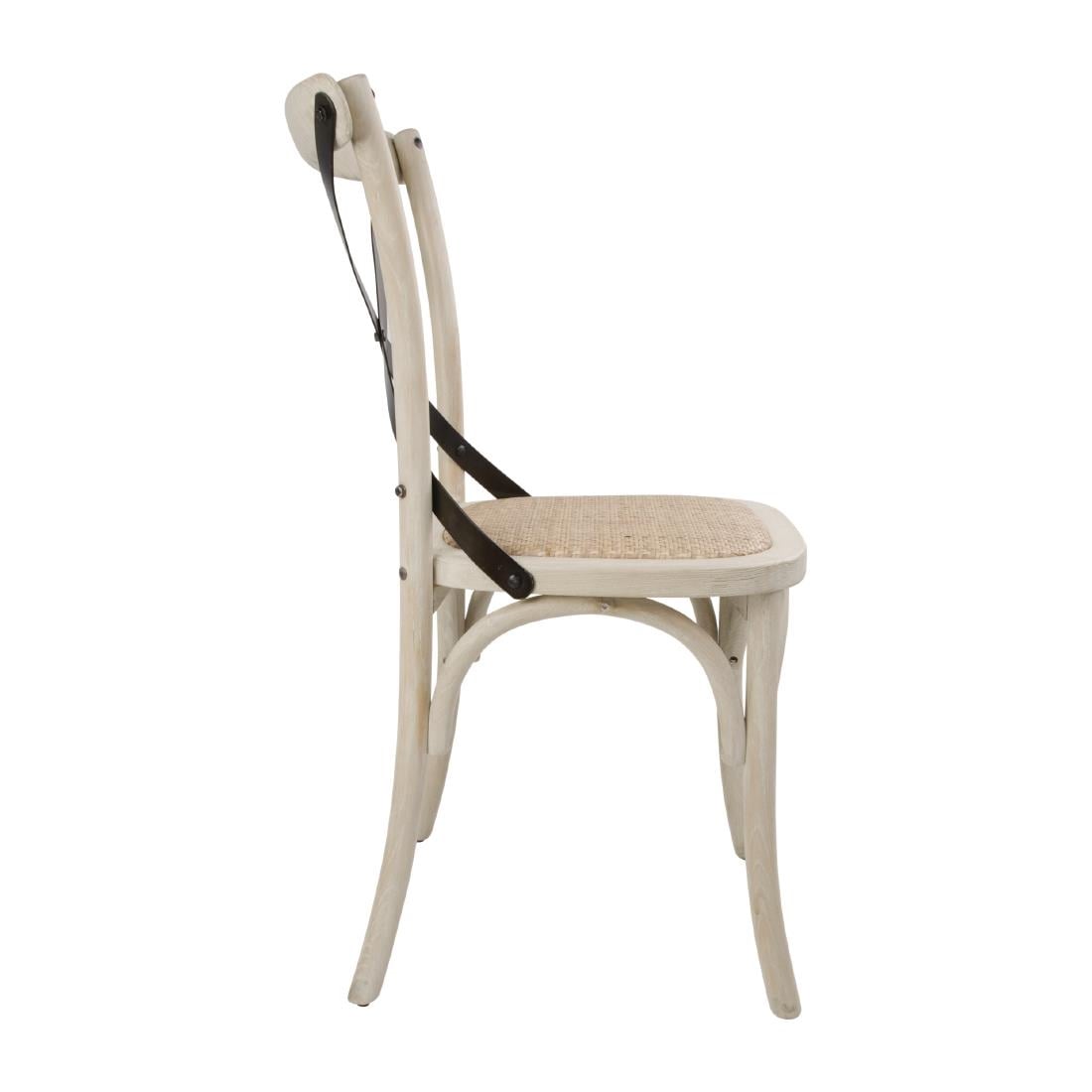 Chaises en chêne avec dossier croisé Bolero sable (lot de 2) — DR306