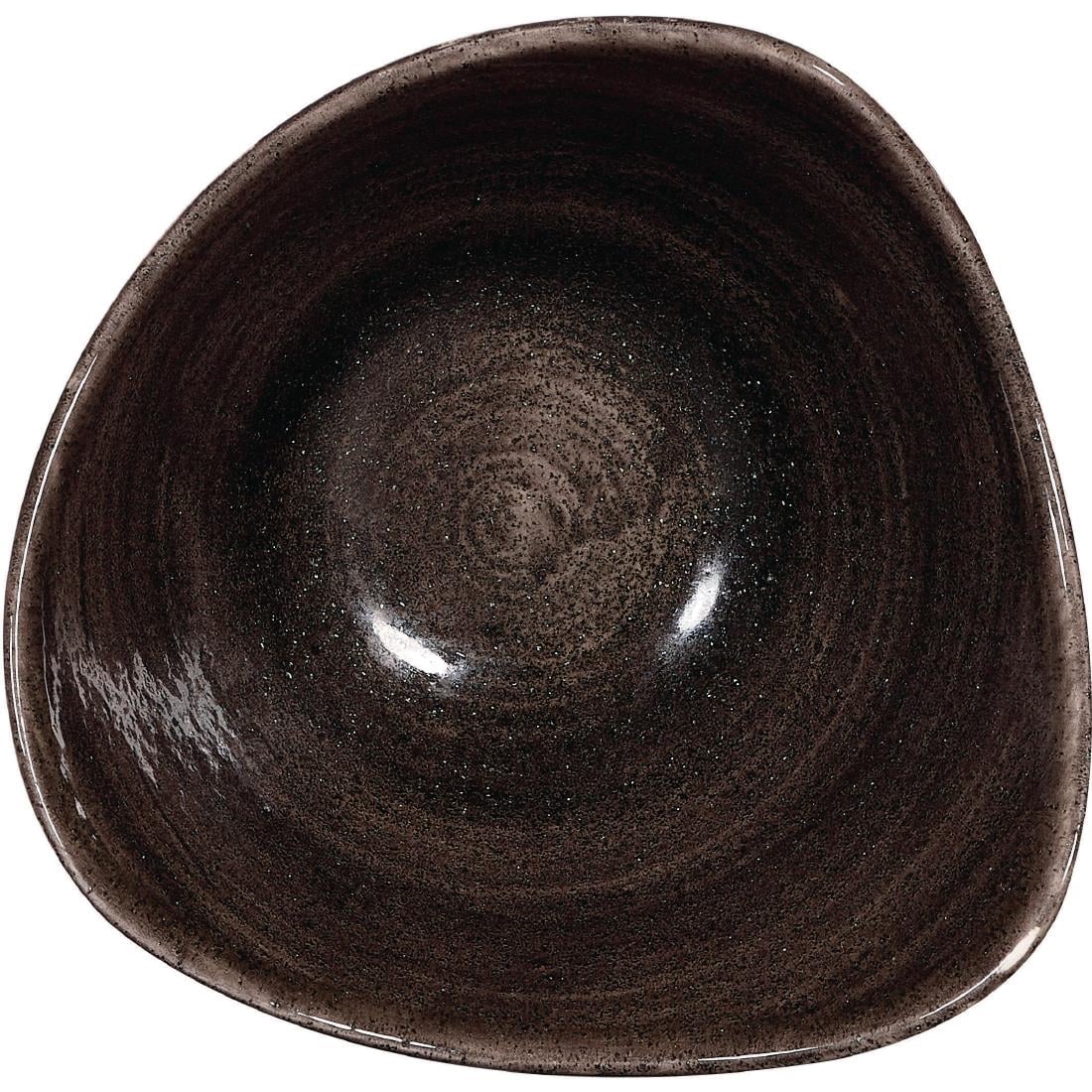 Bols triangulaires Churchill Stonecast Patina Black 153mm (Lot de 12) — DR657