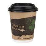 Couvercles gobelets boissons chaudes CPLA compostables Fiesta Compostable 225 ml (lot de 1000) — DS052