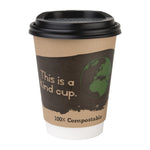 Couvercles gobelets boissons chaudes CPLA compostables Fiesta Compostable 340 ml (lot de 1000) — DS053