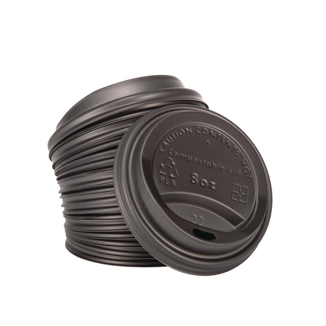 Couvercles gobelets boissons chaudes CPLA compostables Fiesta Compostable 225 ml (lot de 1000) — DS052