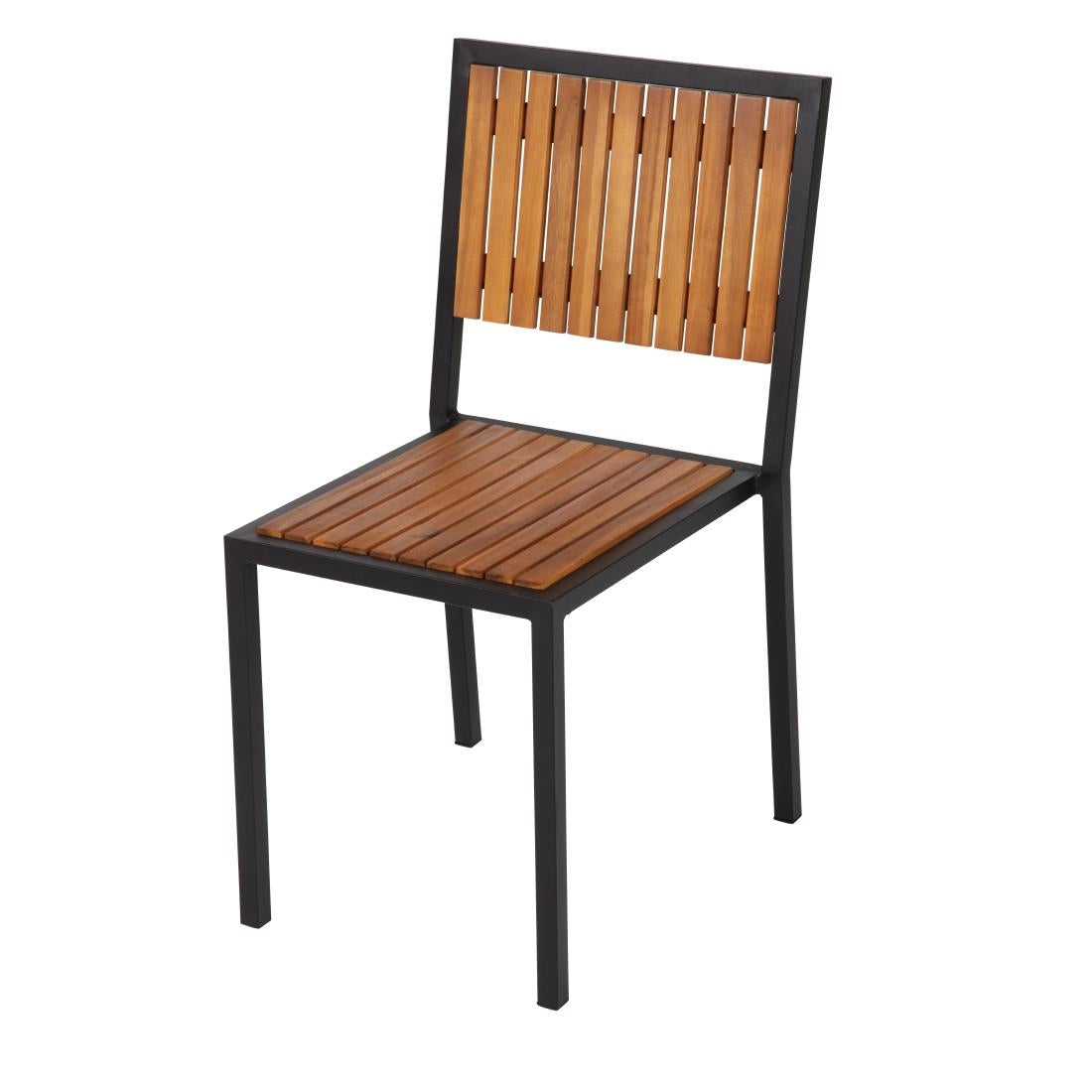 Chaises en acier et acacia Bolero (lot de 4) — DS150