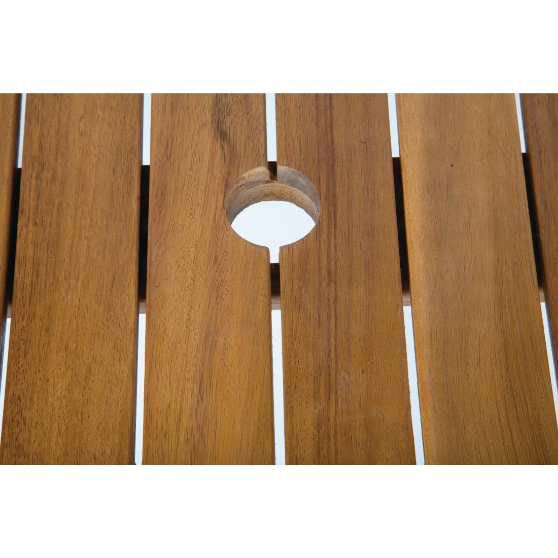 Table carrée en acier et acacia Bolero 80 cm — DS152