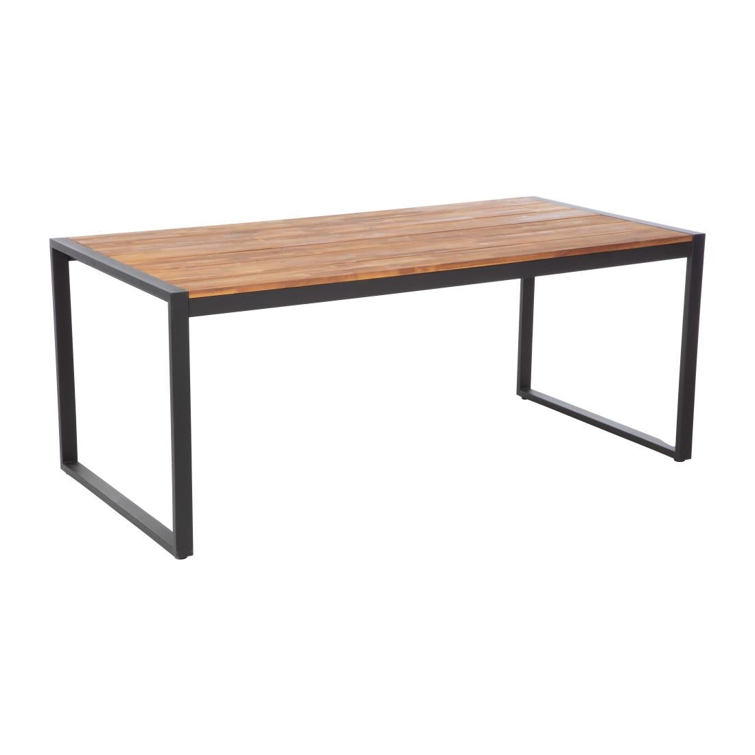 Table industrielle rectangulaire acier et acacia Bolero 180 cm — DS157