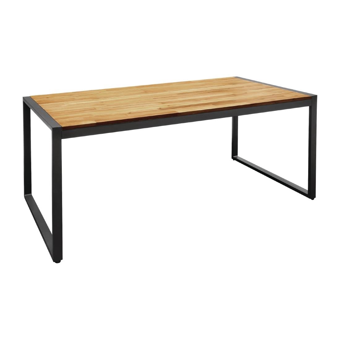 Table industrielle rectangulaire acier et acacia Bolero 180 cm — DS157