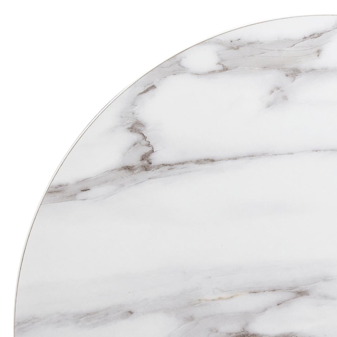 Plateau de table rond pré-percé Bolero effet marbre 600 mm — DT445
