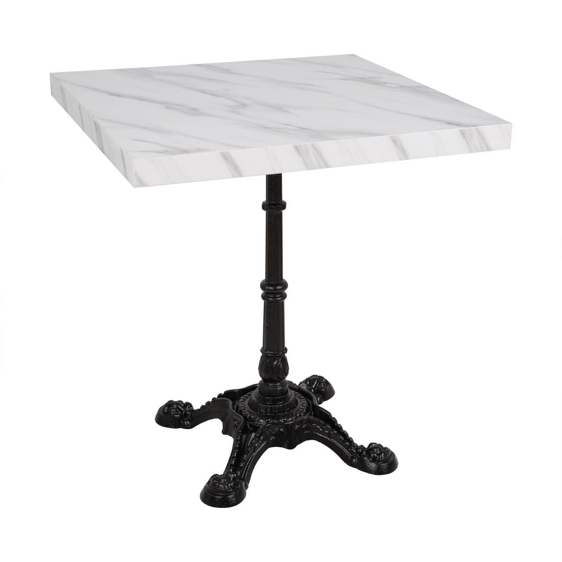 Plateau de table carré pré-percé Bolero effet marbre 700 mm — DT446