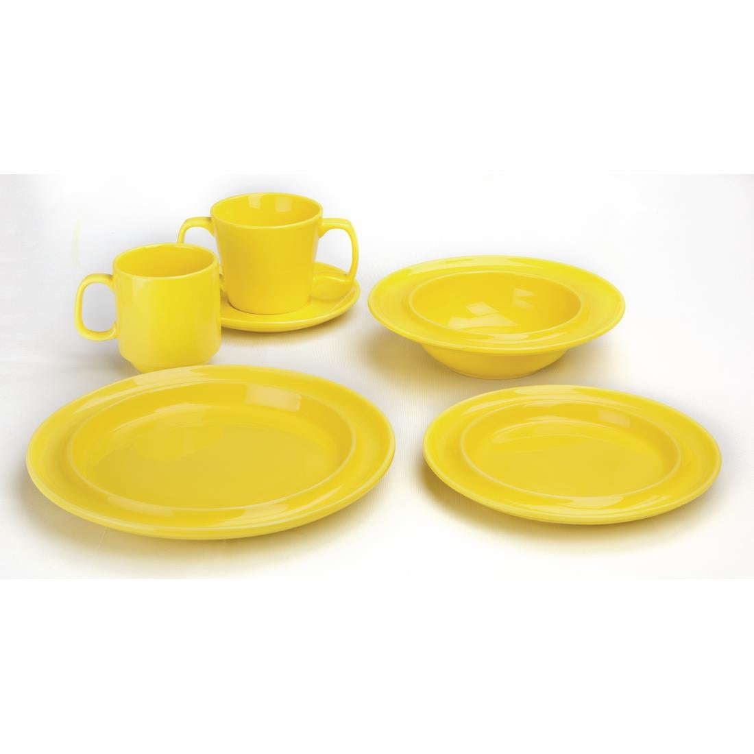 Assiettes à bord surélevé Heritage Olympia jaunes 253mm (lot de 4) — DW147