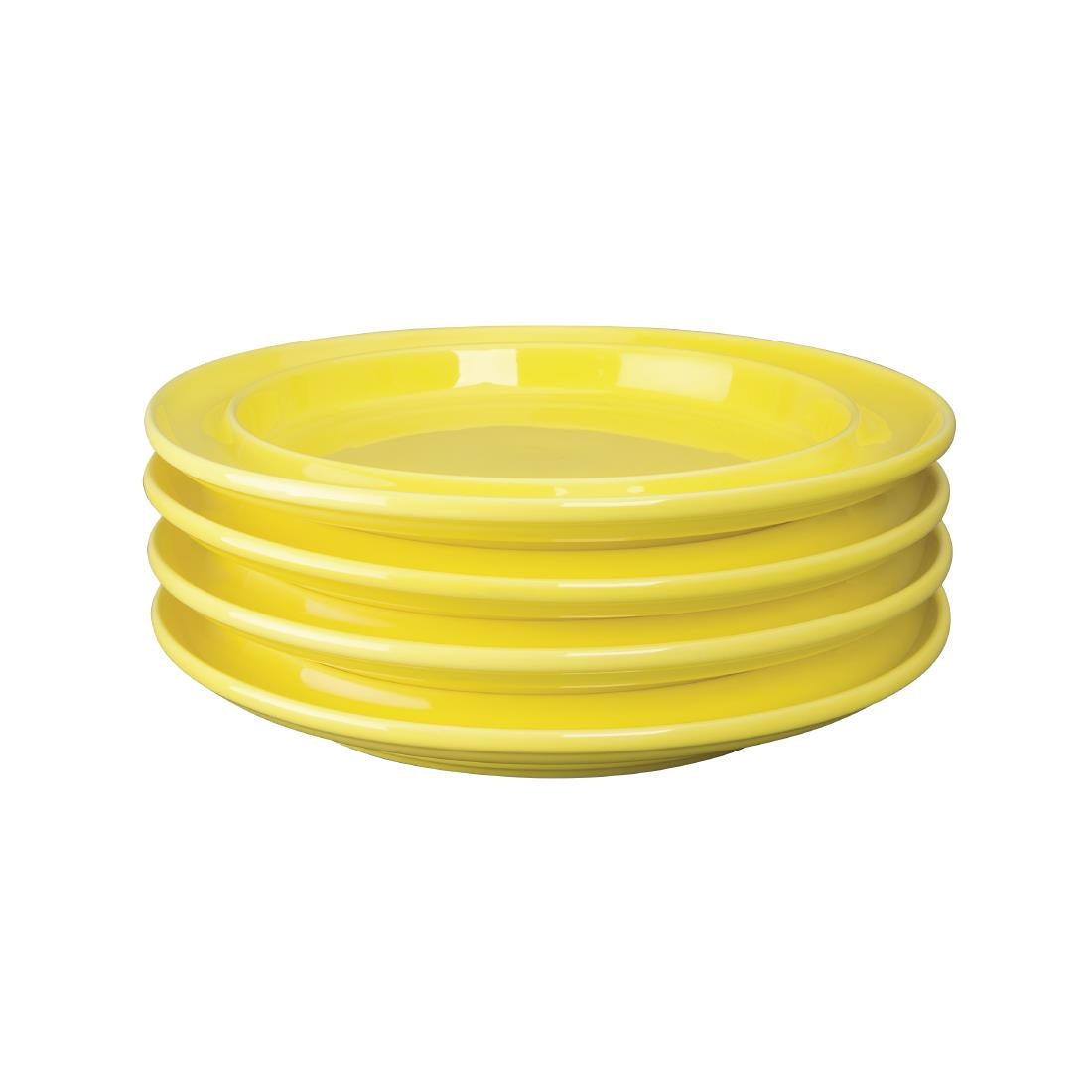 Assiettes à bord surélevé Heritage Olympia jaunes 253mm (lot de 4) — DW147