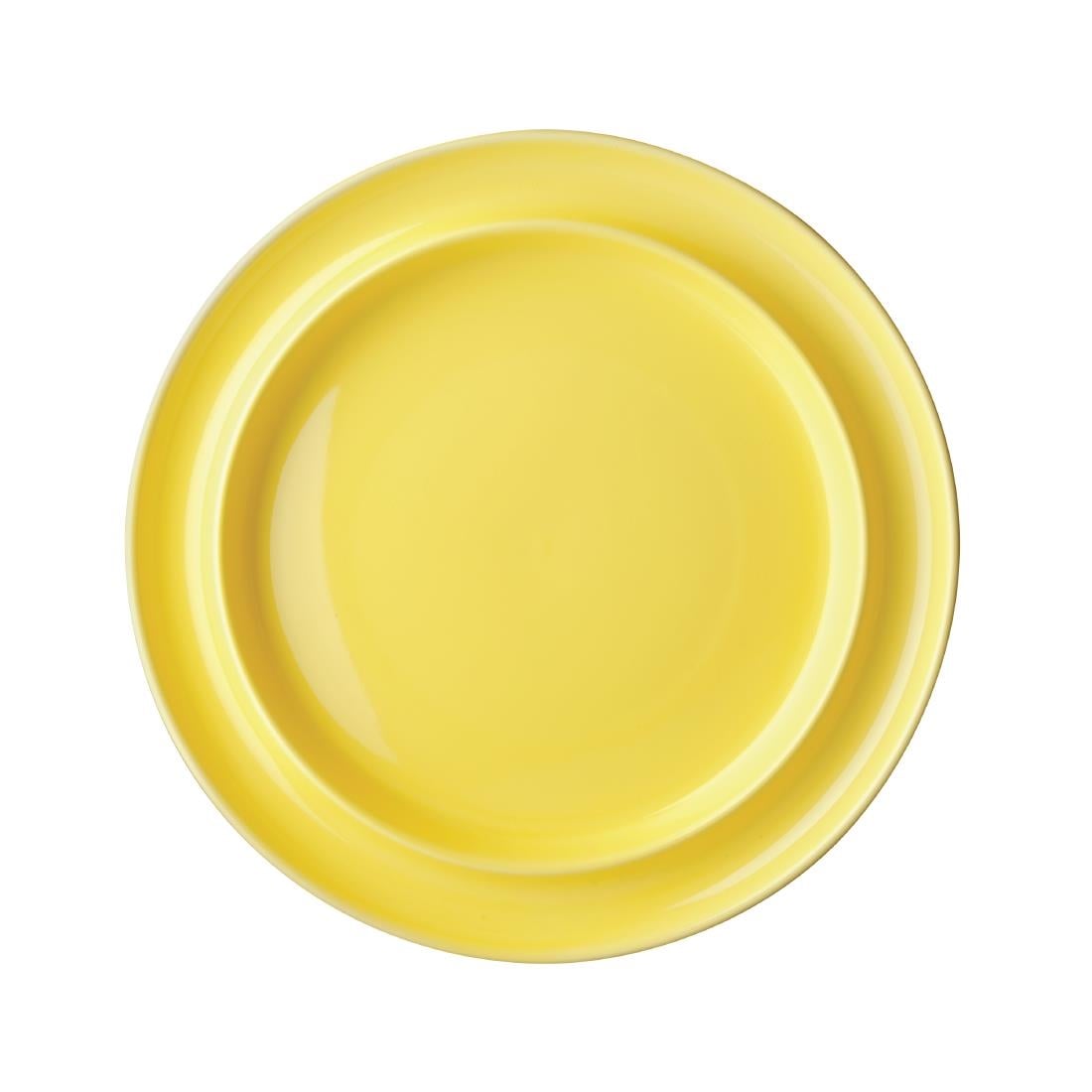 Assiettes à bord surélevé Heritage Olympia jaunes 253mm (lot de 4) — DW147