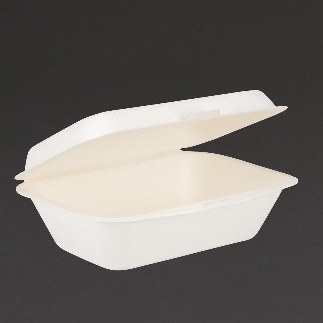 Barquettes à charnière en bagasse compostables Fiesta Compostable 18,2 cm (lot de 250) — DW248