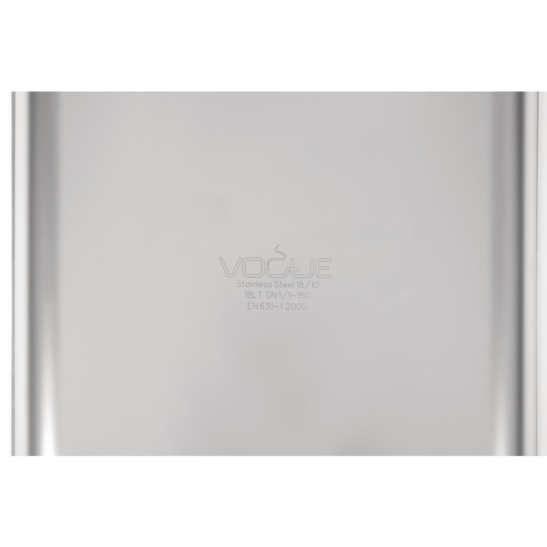Bac inox 18/10 professionnel Vogue GN 1/1 150mm — DW435