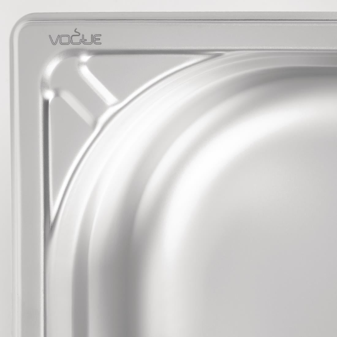 Bac inox 18/10 professionnel Vogue GN 1/2 100mm — DW439