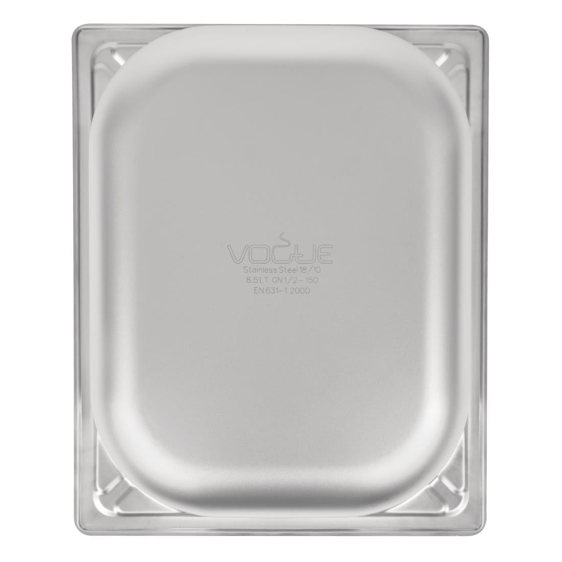 Bac inox 18/10 professionnel Vogue GN 1/2 150mm — DW440