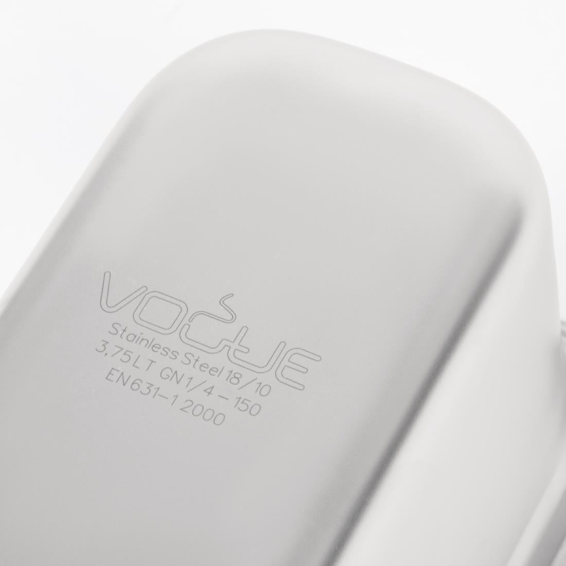 Bac inox 18/10 professionnel Vogue GN 1/4 150mm — DW448