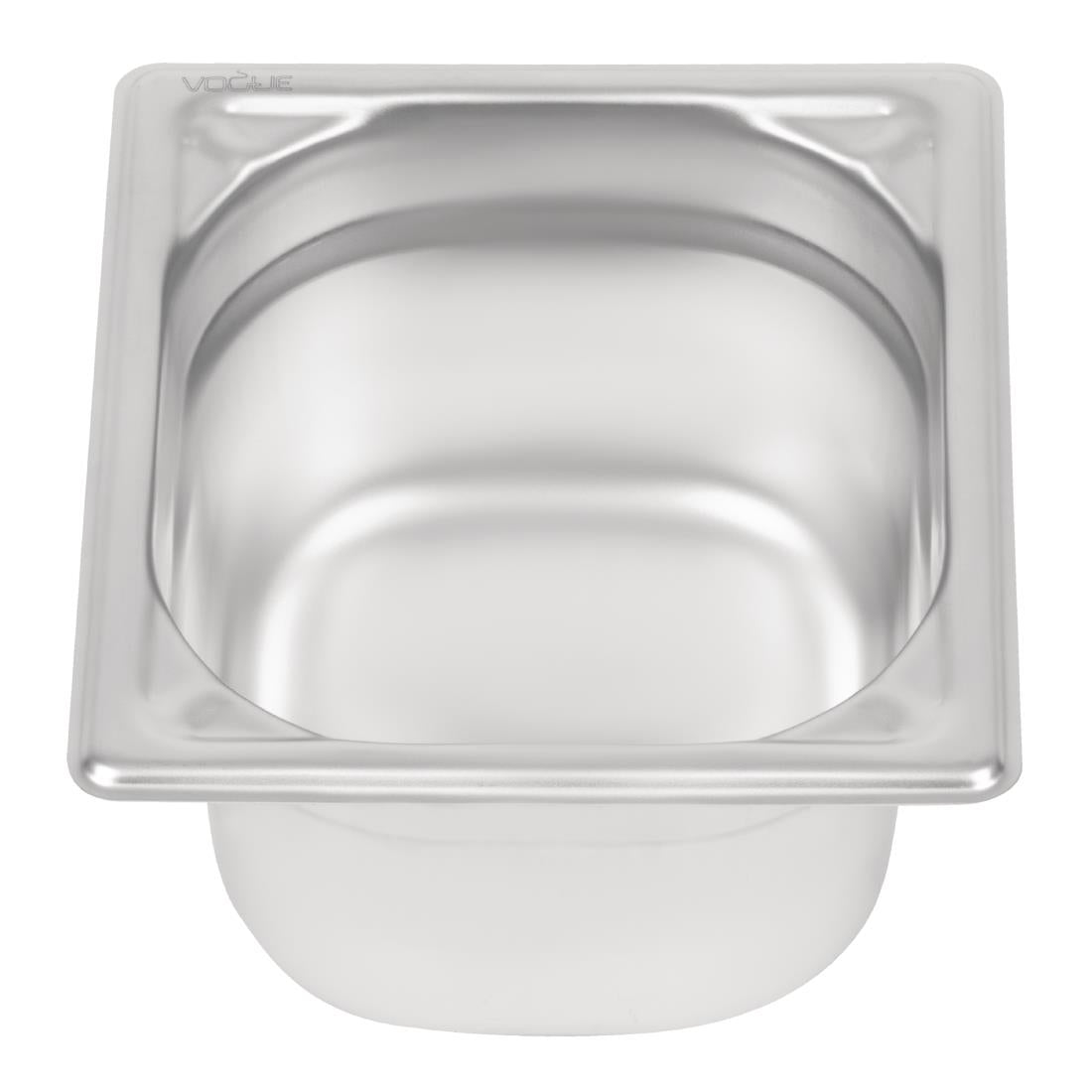 Bac inox 18/10 professionnel Vogue GN 1/6 100mm — DW450