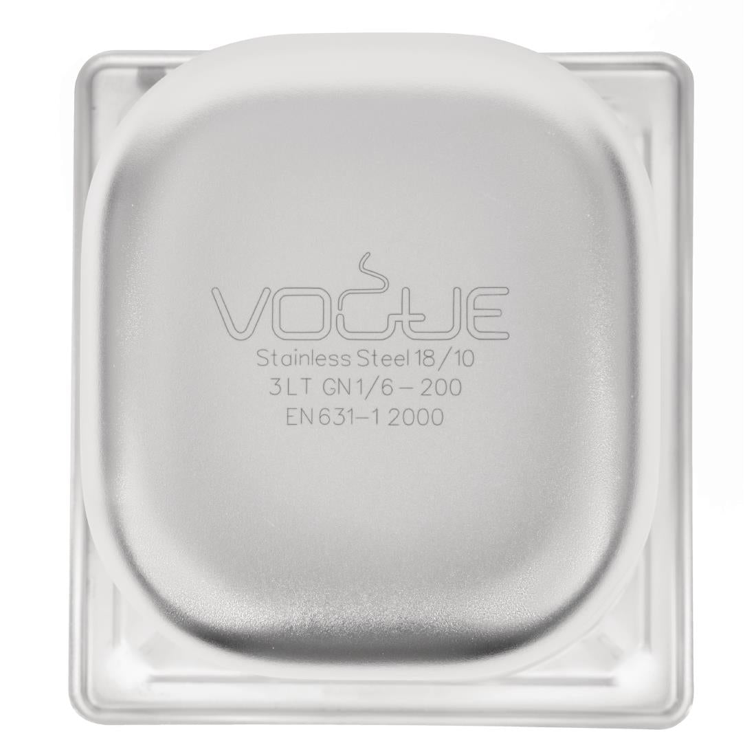 Bac professionnel inox 18/10 Vogue GN 1/6 200mm — DW452