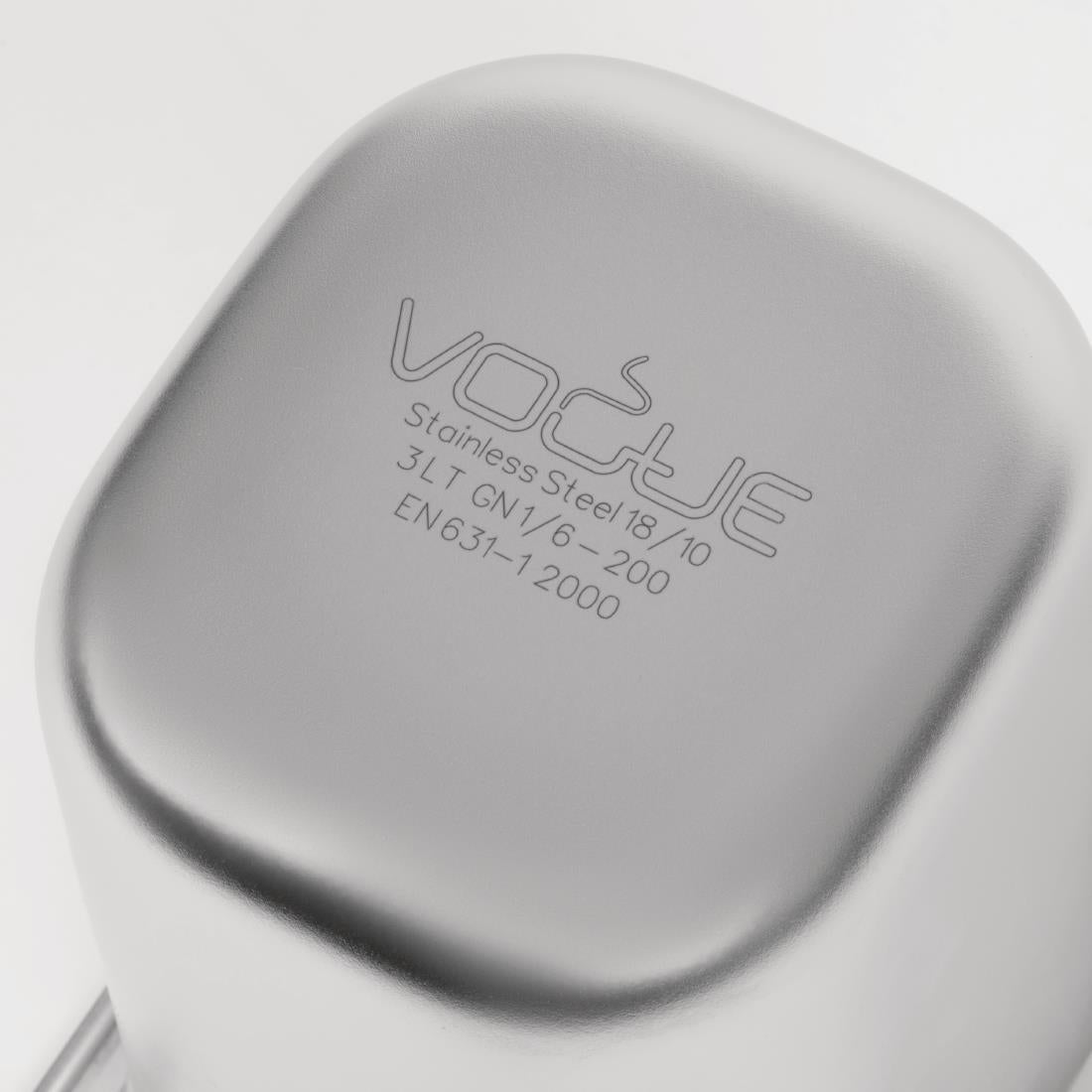 Bac professionnel inox 18/10 Vogue GN 1/6 200mm — DW452