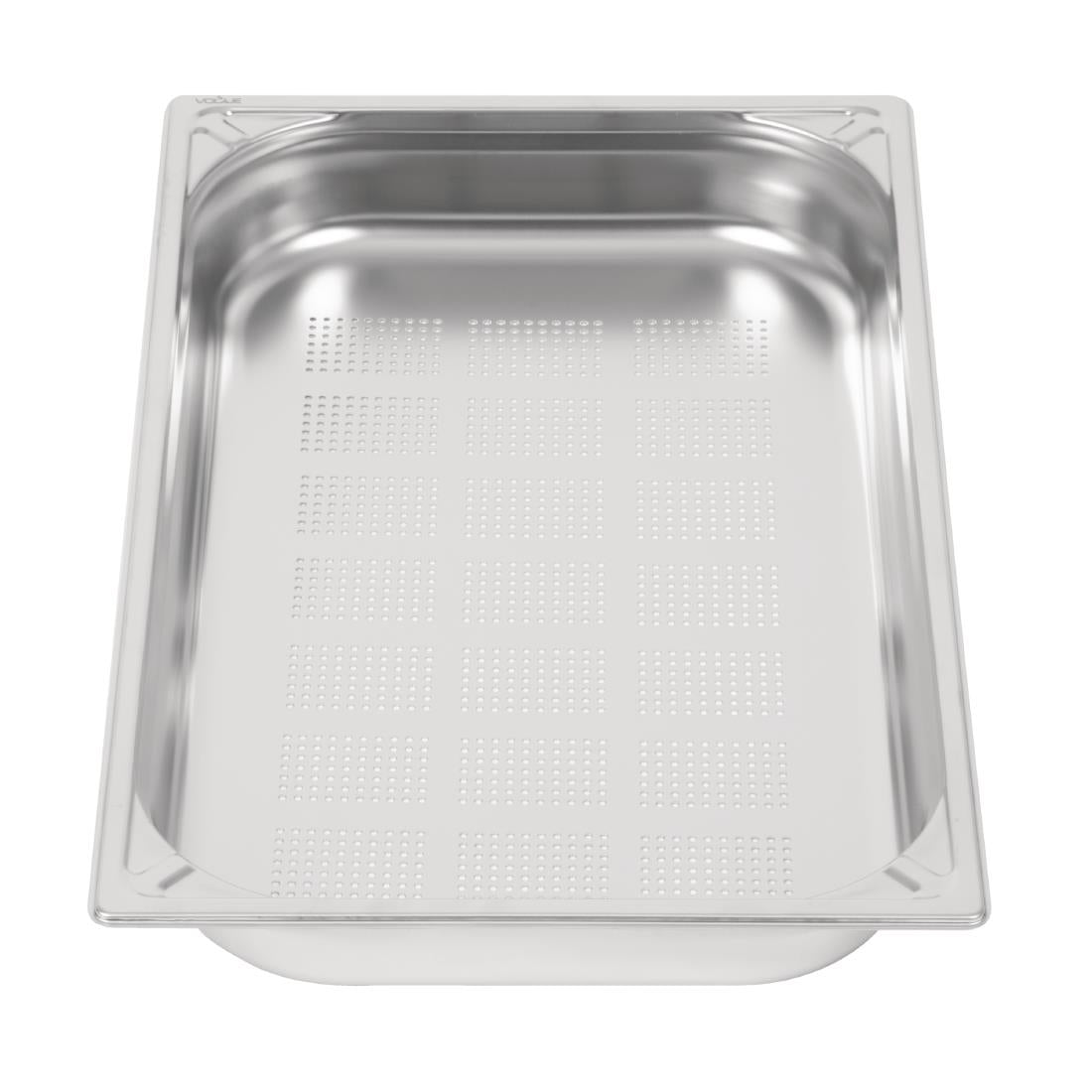 Bac inox 18/10 perforé GN 1/1 professionnel Vogue 65mm — DW461
