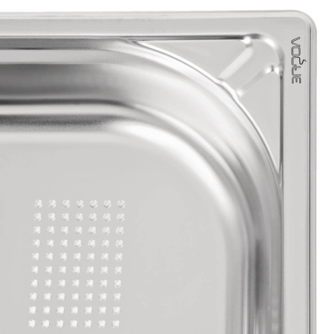 Bac inox 18/10 perforé GN 1/1 professionnel Vogue 65mm — DW461