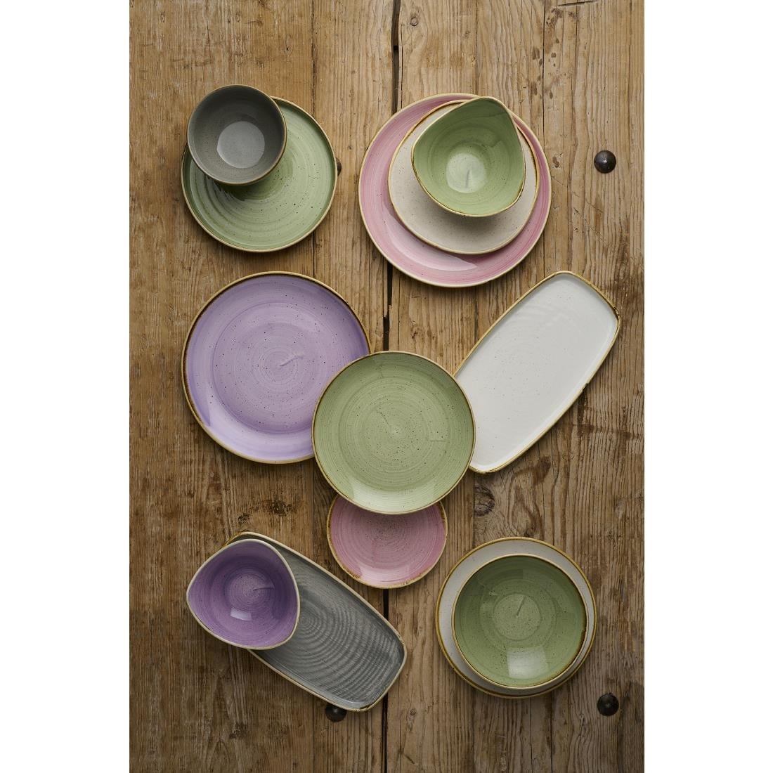 Assiettes avec rebord Churchill Stonecast Sage Green 165mm (Lot de 12) — DX008