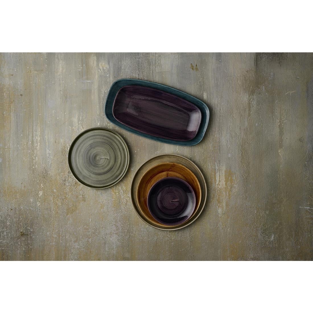 Bols triangulaires Churchill Stonecast Patina Purple 235mm (Lot de 12) — DX066