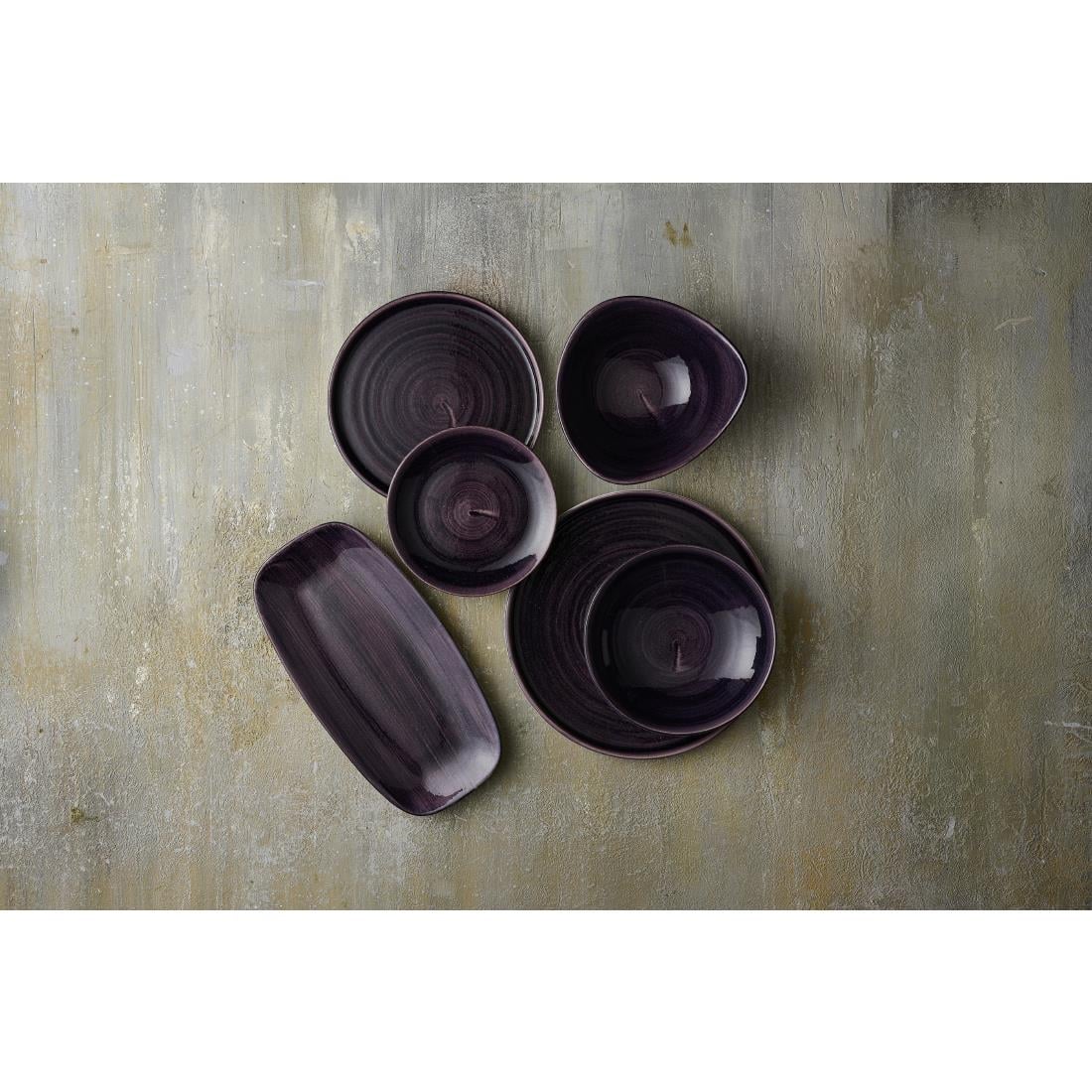 Bols triangulaires Churchill Stonecast Patina Purple 235mm (Lot de 12) — DX066