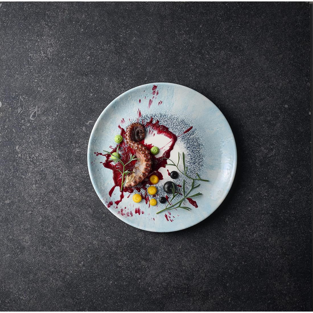 Assiettes coupe ronde Churchill Studio Prints Fusion Blue 248mm (Lot de 12) — DX076