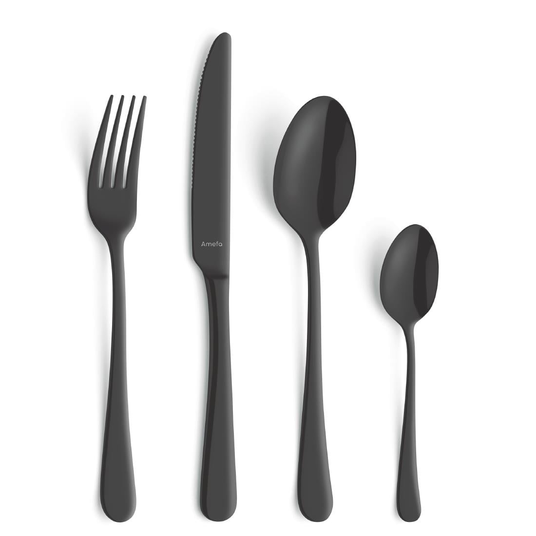 Cuillères à café moyennes Amefa Austin noires (lot de 12) — DX637