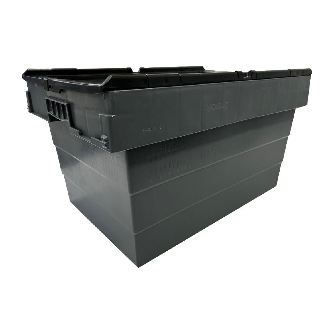 Caisse de transport/stockage en plastique Vogue avec couvercle attaché 600x400x320mm — DX995