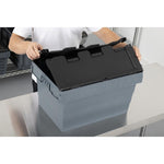 Caisse de transport/stockage en plastique Vogue avec couvercle attaché 600x400x320mm — DX995