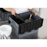 Caisse de transport/stockage en plastique Vogue avec couvercle attaché 600x400x320mm — DX995