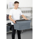 Caisse de transport/stockage en plastique Vogue avec couvercle attaché 600x400x320mm — DX995