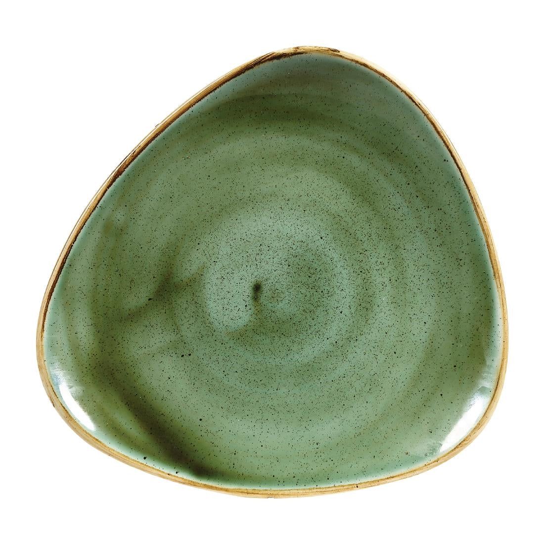 Assiettes triangulaires Churchill Stonecast Samphire Green 229mm (Lot de 12) — DY048