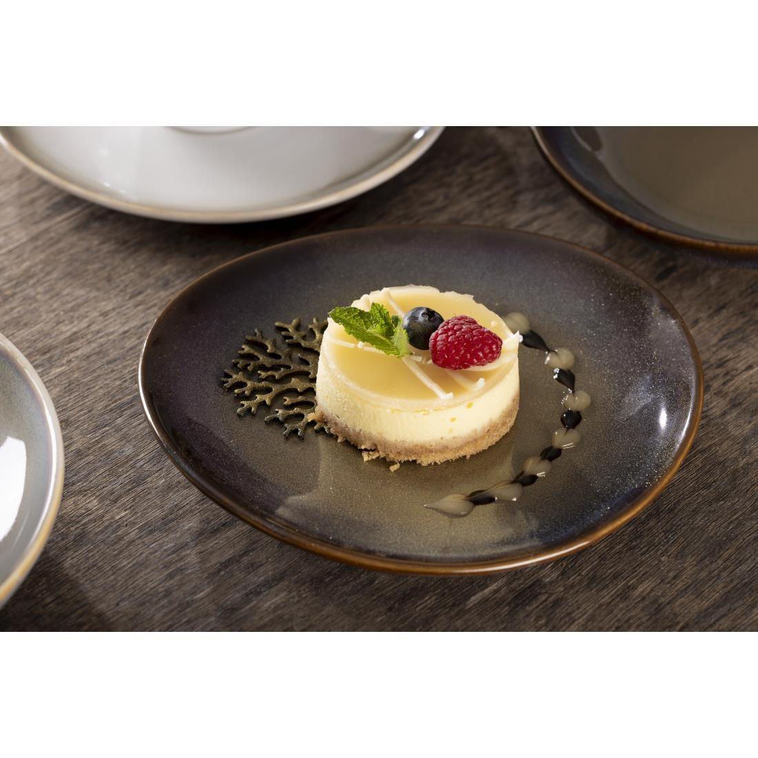 Assiettes plates Olympia Birch aubergine 205mm (lot de 6) — DZ696