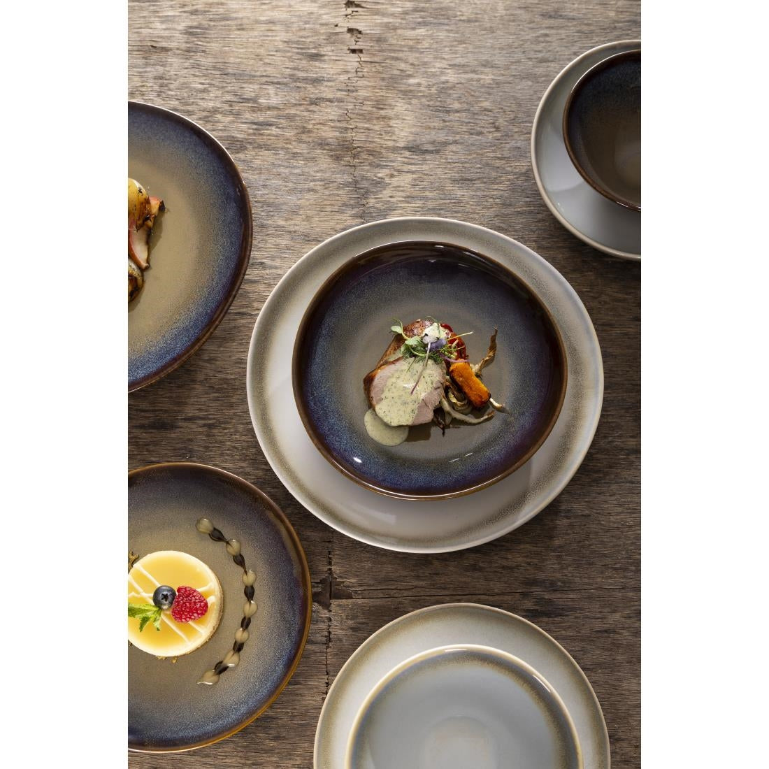 Saladiers Olympia Birch aubergine 205 mm (lot de 6) — DZ698
