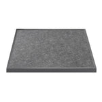 Plateau de table extérieur carré en verre trempé Bolero noir brossé bord gris 700 mm — DZ873