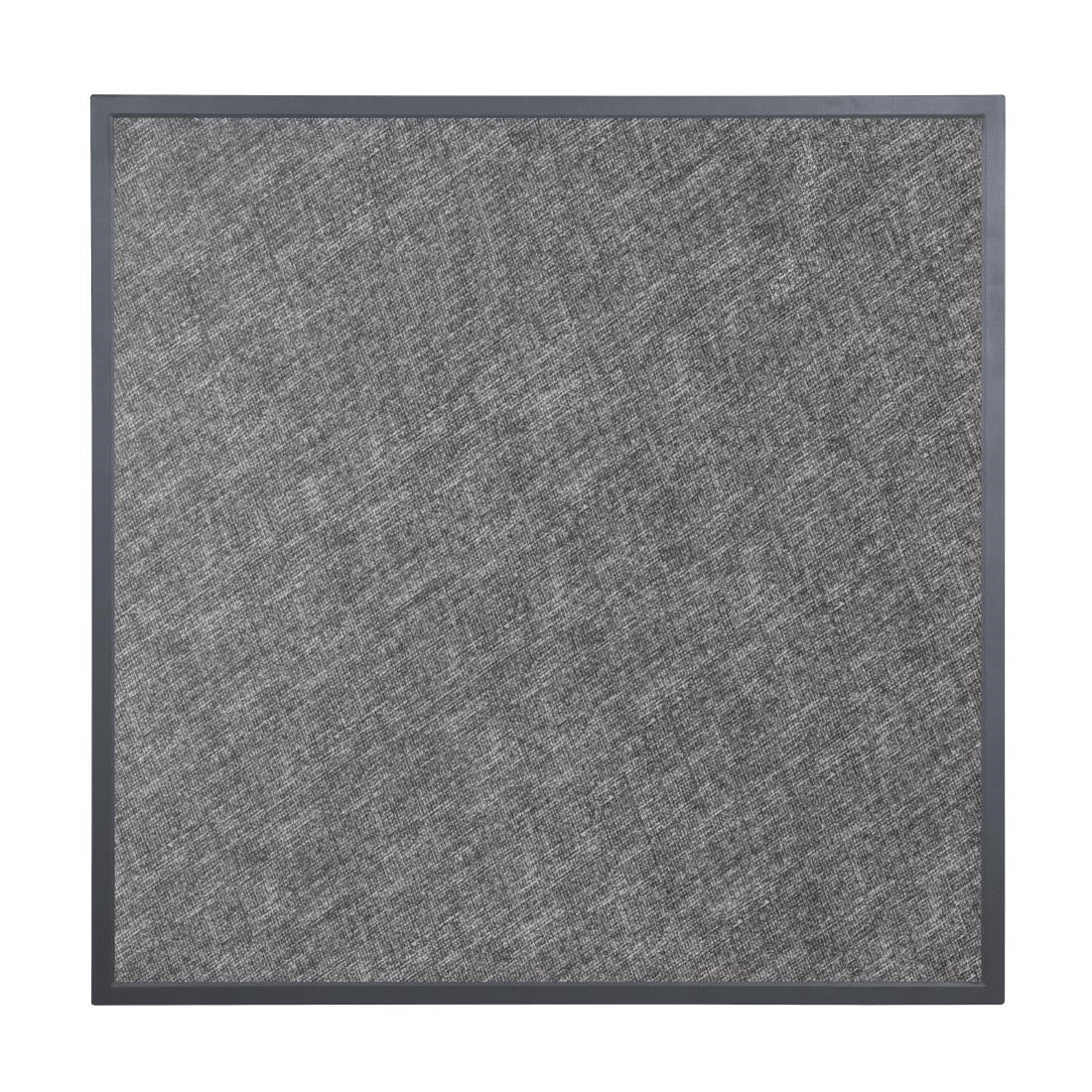Plateau de table extérieur carré en verre trempé Bolero noir brossé bord gris 700 mm — DZ873