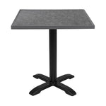 Plateau de table extérieur carré en verre trempé Bolero noir brossé bord gris 700 mm — DZ873