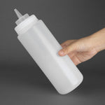 Distributeur de sauce à col large Vogue 909ml transparent — E093