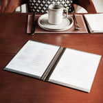 Protège-menus en PVC Olympia A5 noir — E219