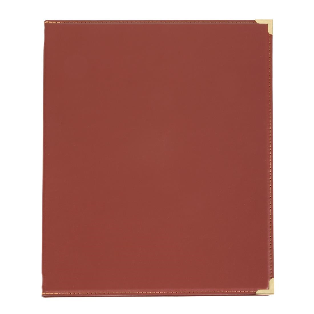 Protège-menus en simili cuir Olympia A4 bordeaux — E222