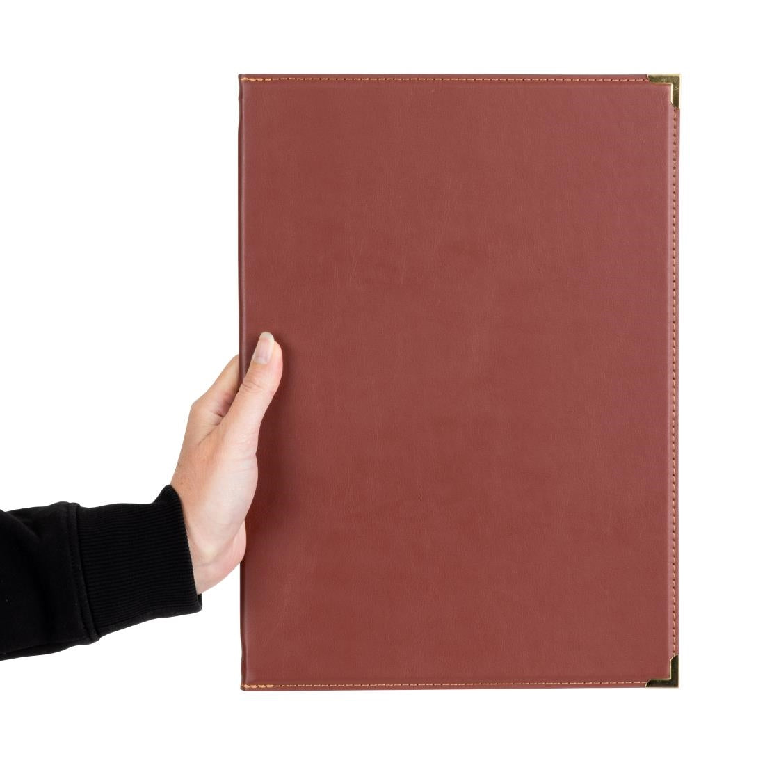 Protège-menus en simili cuir Olympia A4 bordeaux — E222