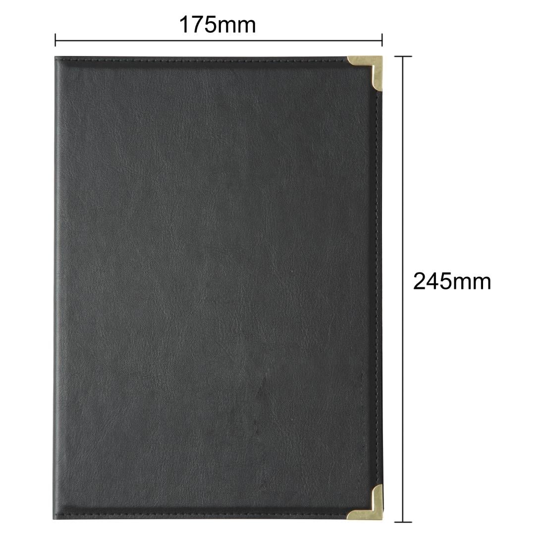 Protège-menus en simili cuir Olympia A5 noir — E223