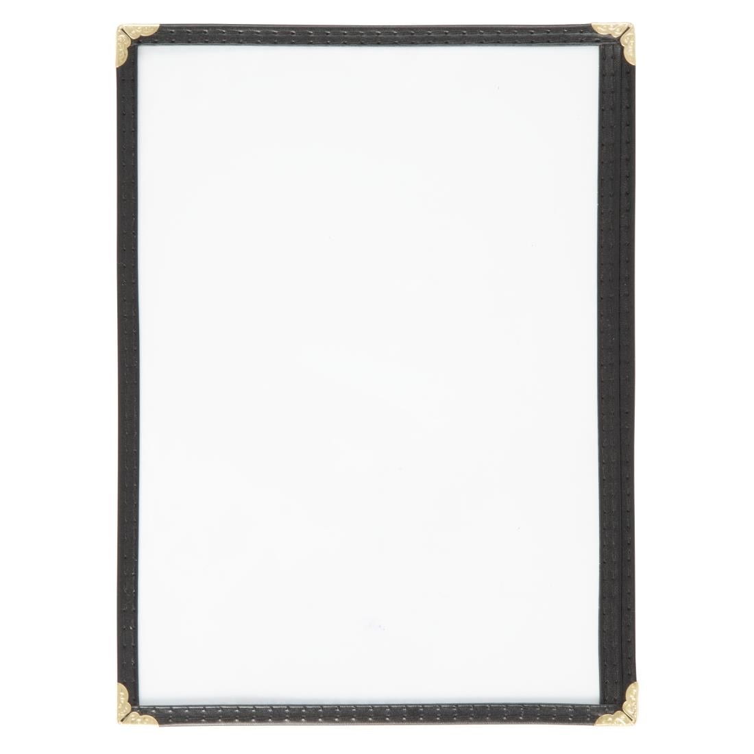 Protège-menus style américain Olympia A5 deux vues noir — E290