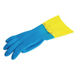 Gants étanches protection chimique légère bleus et jaunes Mapa Alto 405 L — FA296-L