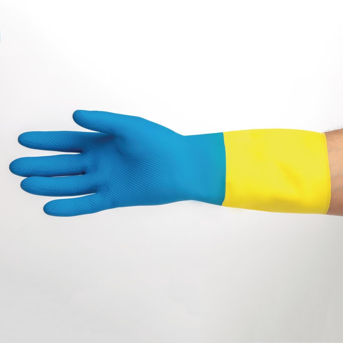 Gants étanches protection chimique légère bleus et jaunes Mapa Alto 405 L — FA296-L