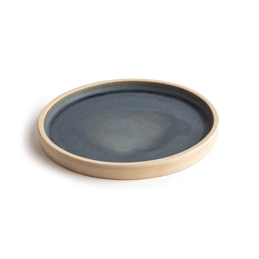 Assiettes plates bord droit granit bleu Olympia Canvas 180mm (lot de 6) — FA300