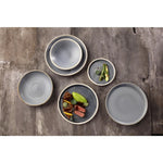 Assiettes plates bord droit granit bleu Olympia Canvas 180mm (lot de 6) — FA300