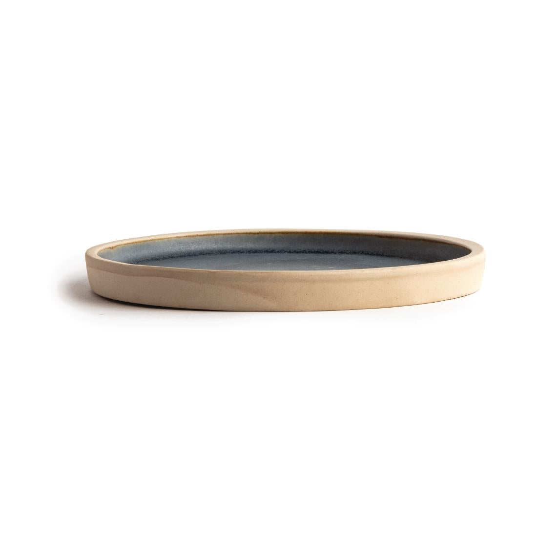 Assiettes plates bord droit granit bleu Olympia Canvas 180mm (lot de 6) — FA300